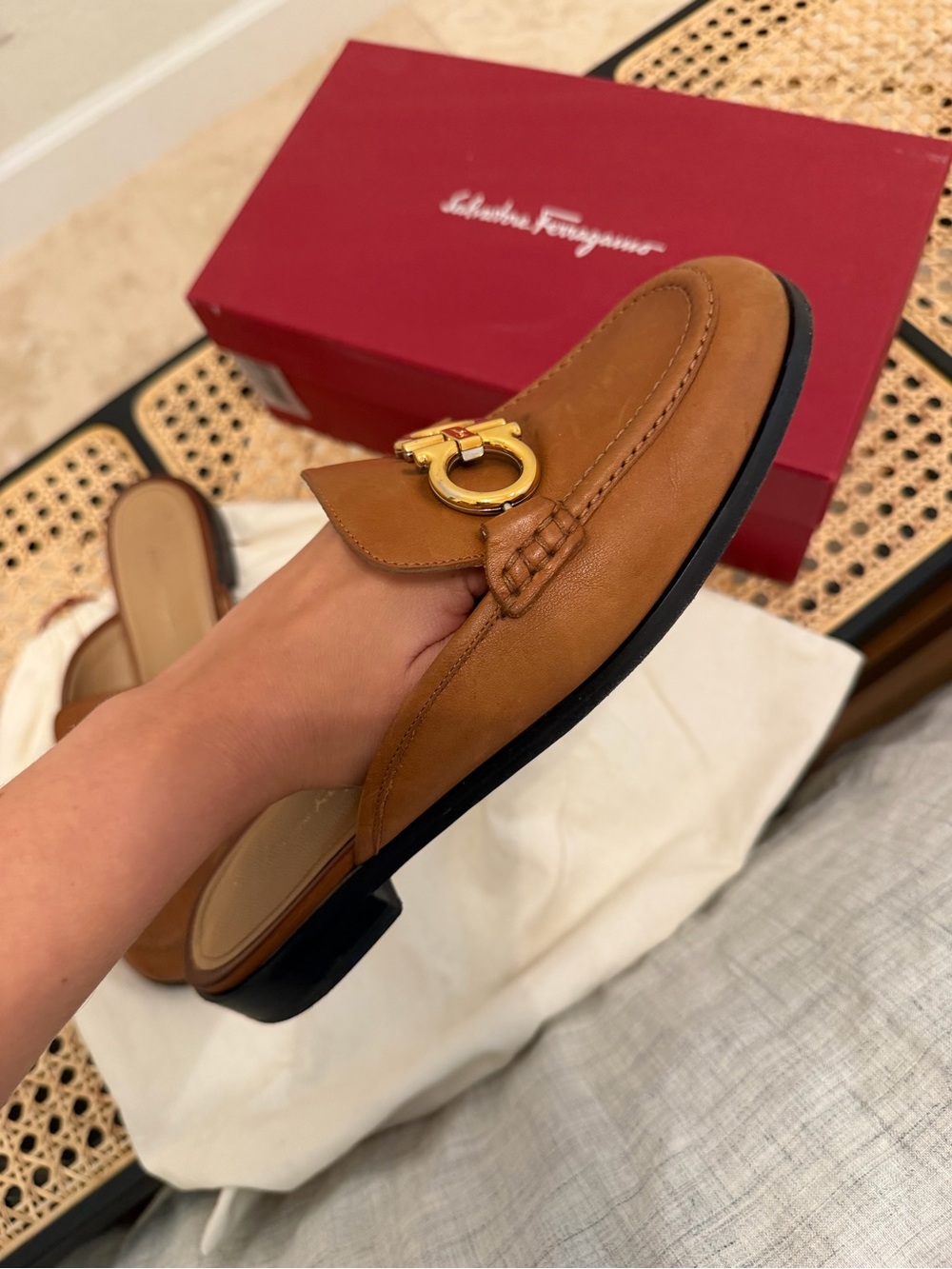 Salvatore Ferragamo Leather Gancici Mules - Picture 6 of 7